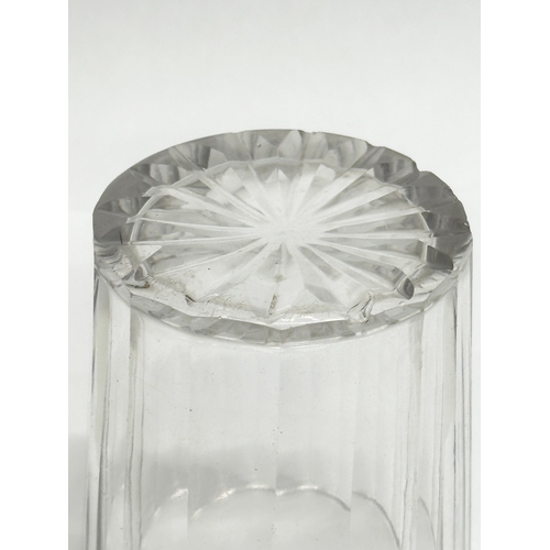 169 - A collection of 19th Century glassware. A small Late 19th Century etched glass decanter with Greek K... 