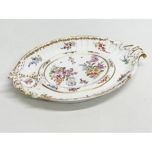 205 - A marked Late 19th Century hand painted porcelain tray. 25.5x15cm