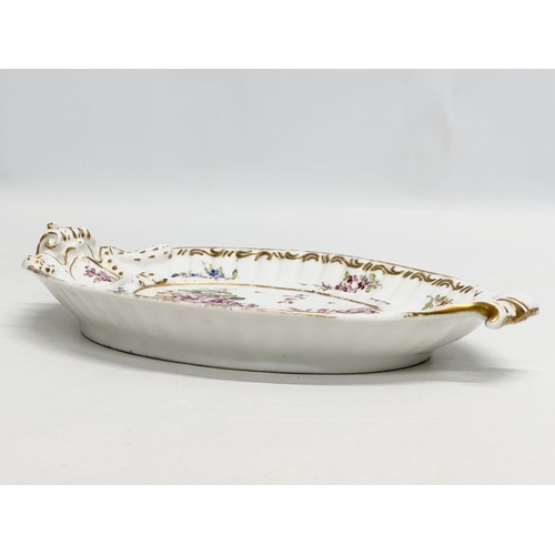 205 - A marked Late 19th Century hand painted porcelain tray. 25.5x15cm