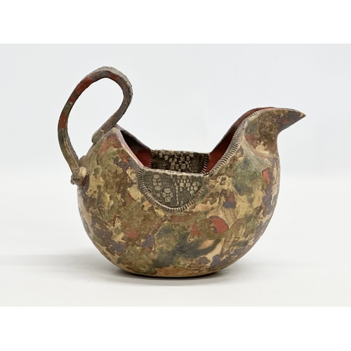 329 - An Irish studio pottery pitcher form bowl. Potsmith, Letterkenny Ireland. 22x14x18cm