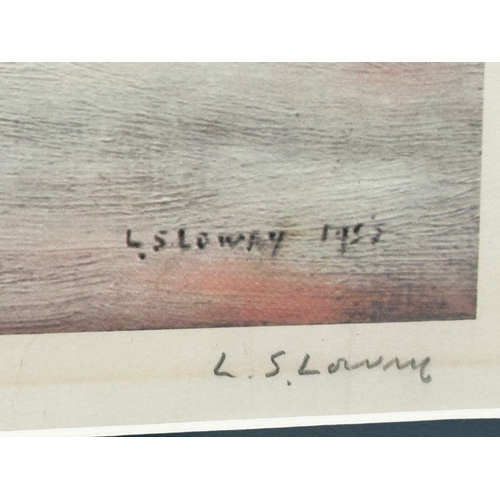 7 - L.S. Lowry. Pencil signed print. His Family. 1972. L.S. Lowry R.A. 90x72cm.