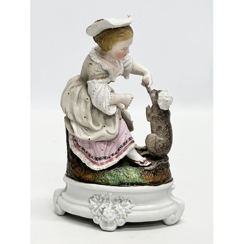 321 - A pair of Late 19th Century German figurines. 13x8x19cm