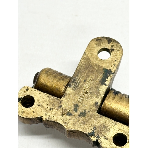 210 - A pair of vintage brass Copley trunk pulls. 10x9cm