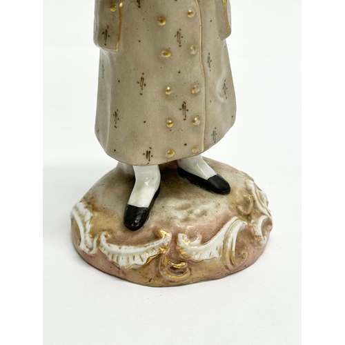 144 - Ernst Bohne Soehne. A Late 19th Century German trumpet player figurine. Circa 1878. 14.5cm