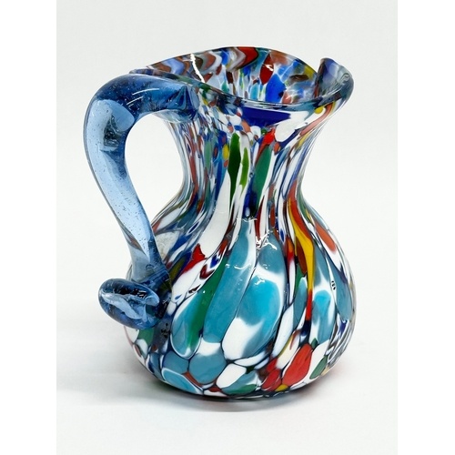 119 - A Mid 20th Century Murano glass jug. In the manner of Fratelli Toso. 11x9x11cm.