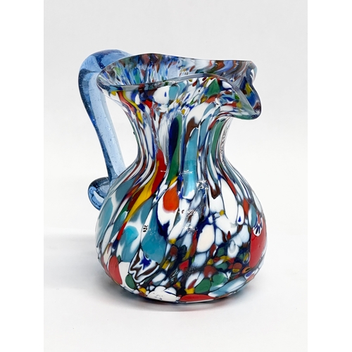 119 - A Mid 20th Century Murano glass jug. In the manner of Fratelli Toso. 11x9x11cm.