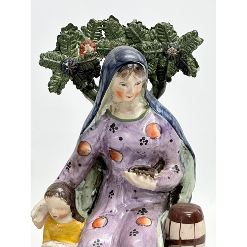 211 - Elijah & Widow. A pair of Staffordshire Pottery figures. 27cm