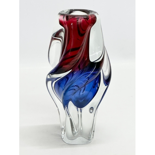 165 - Josef Hospodka. A Mid 20th Century Bohemian glass twist propeller vase. Designed by Josef Hospodka f... 