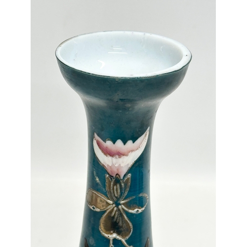 103 - Pallme Koenig. A Late 19th Century Austrian hand painted enamel opaline glass vase. By Franz Pallme ... 