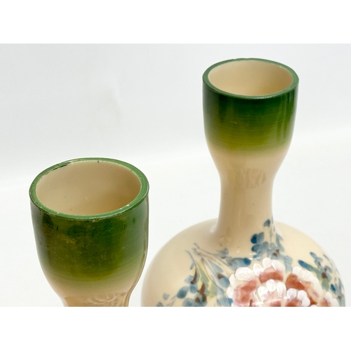 148 - A pair of Late 19th Century Bohemian opaline glass vases. 27cm