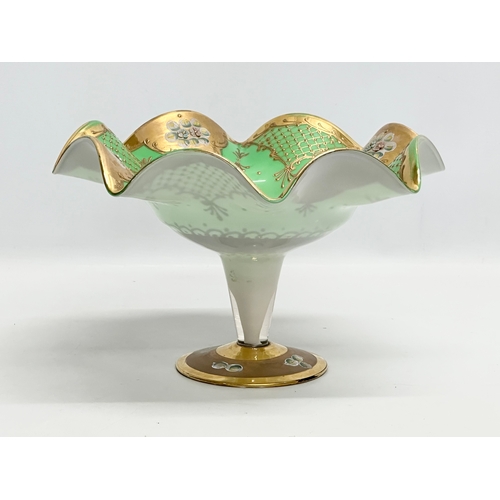 130 - A large Italian Venetian glass comport. 31x19.5cm.