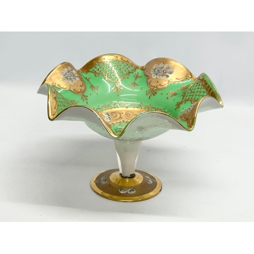 130 - A large Italian Venetian glass comport. 31x19.5cm.