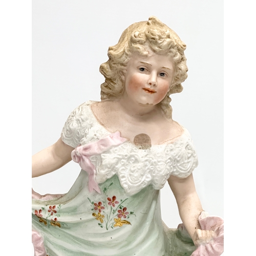 278 - Heubach. A Late 19th Century German bisque figurine. By Heubach. Marked. 17x29.5cm.