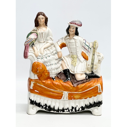 326 - Four 19th Century Victorian Staffordshire Pottery figures. 35cm. 31cm. 27cm. 22cm.