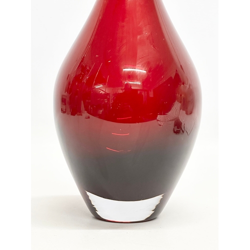 339 - A Swedish ruby glass vase. Late 20th Century. 31.5cm