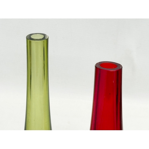 258 - Whitefriars and Caithness. Two Mid 20th Century Sommerso style art glass vases. 21.5cm. 20cm.