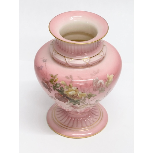 362 - Royal Worcester. A small Late 19th Century hand painted blaster vase. 8x12cm.