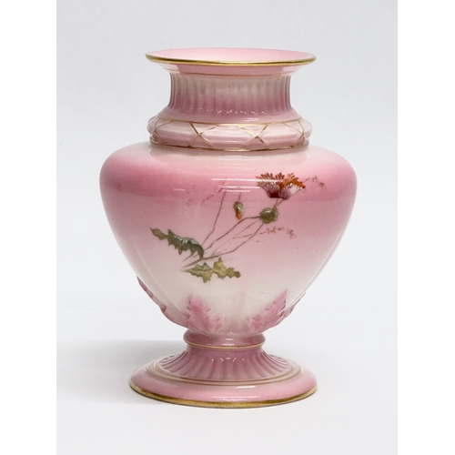 362 - Royal Worcester. A small Late 19th Century hand painted blaster vase. 8x12cm.