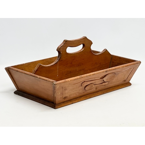 394 - A Late 19th Century Victorian cutlery tray. 41x26x20cm