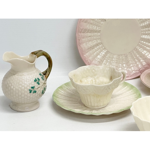 380 - A collection of 1st, 2nd and 3rd Period Belleek Pottery. 19th and Early 20th Century.