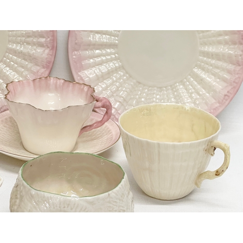 380 - A collection of 1st, 2nd and 3rd Period Belleek Pottery. 19th and Early 20th Century.