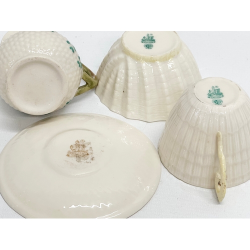 380 - A collection of 1st, 2nd and 3rd Period Belleek Pottery. 19th and Early 20th Century.