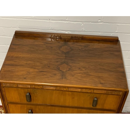 1 - A vintage walnut chest of drawers. 68 x 41 x 97.5cm