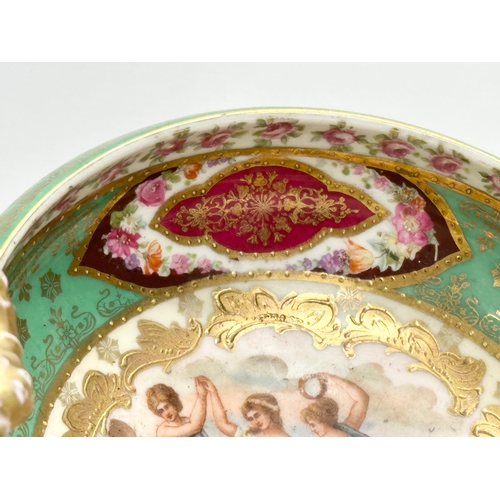 56 - A 19th Century “Royal Vienna” hand painted porcelain bowl. Austria, Beehive/Shield mark. 20x17x9cm