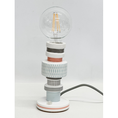 128A - Alessandro Zambelli. A “Moresque” fine porcelain table lamp, designed by Alessandro Zambelli for Sel... 