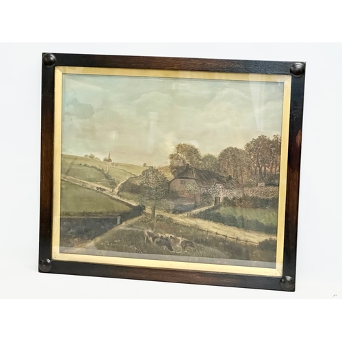 128B - A large Early 20th Century oil on canvas. In original oak frame. 61x51cm. Frame 71x61cm