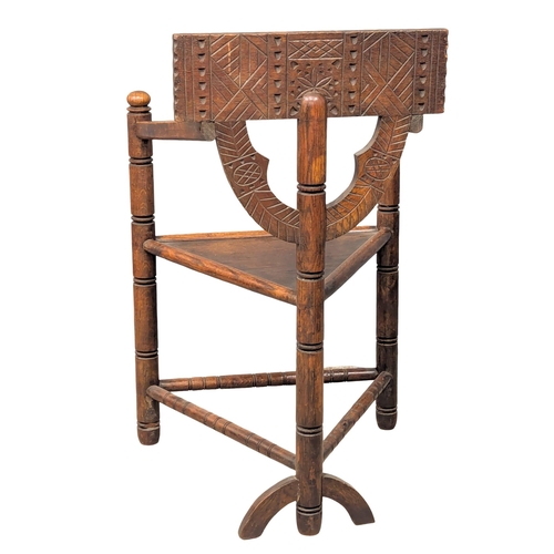 105 - A Late 19th Century wood turners corner chair. Circa 1880. 53.5x87.5cm. 1