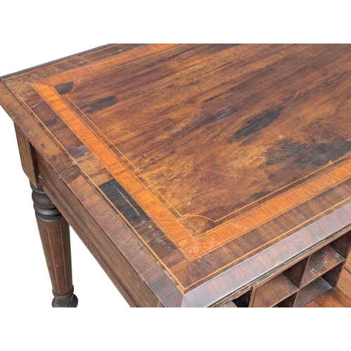 198 - An Early 19th Century George IV inlaid mahogany secretaire writing table. 99x63x82cm. 1