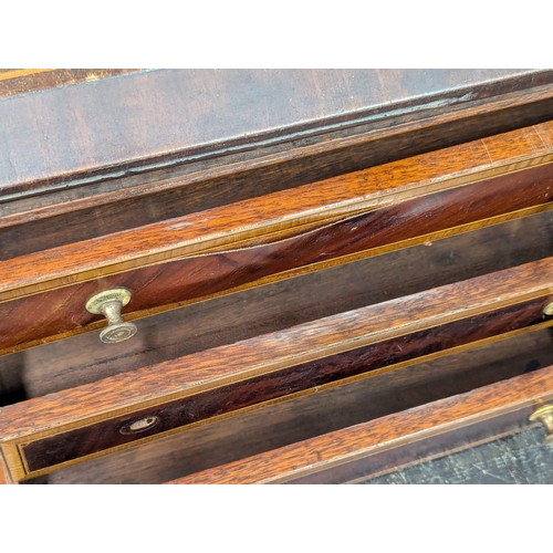 198 - An Early 19th Century George IV inlaid mahogany secretaire writing table. 99x63x82cm. 1