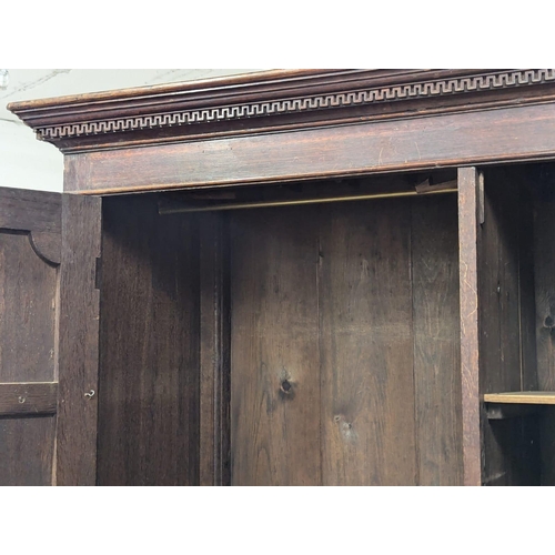 2 - A Late 18th Century George III oak press with original brass drop handles. Circa 1770-1780. 117x58x2... 