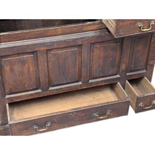 2 - A Late 18th Century George III oak press with original brass drop handles. Circa 1770-1780. 117x58x2... 