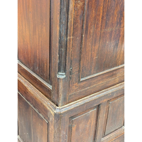 2 - A Late 18th Century George III oak press with original brass drop handles. Circa 1770-1780. 117x58x2... 