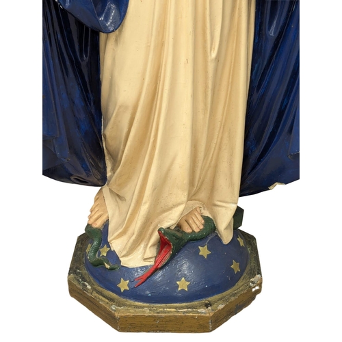 23 - A large Early 20th Century Virgin Mary statue. 130cm 5