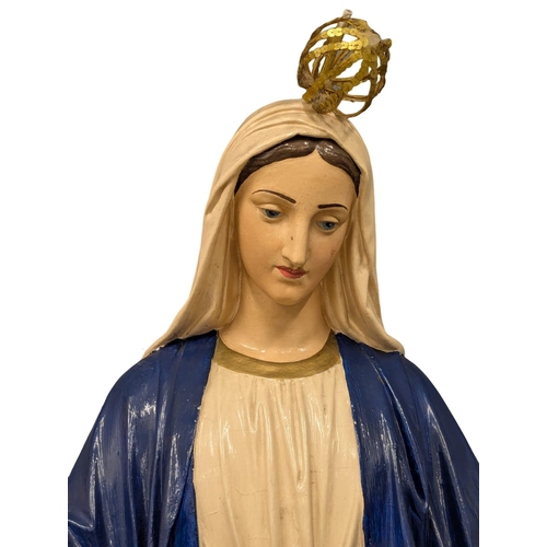 23 - A large Early 20th Century Virgin Mary statue. 130cm 5