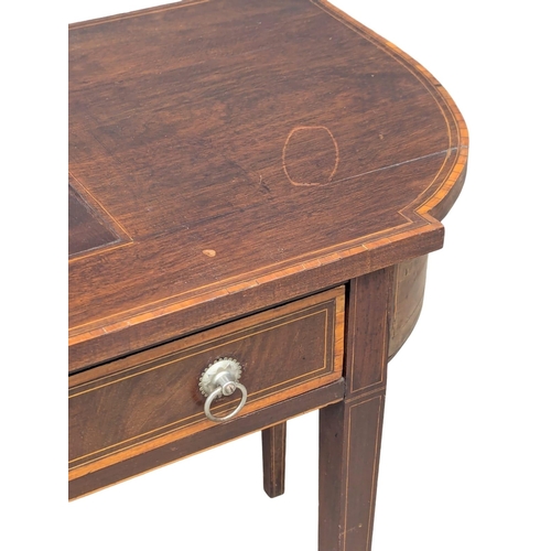 272 - A Mid 19th Century Sheraton Revival inlaid mahogany side table with drawer on square tapering legs. ... 