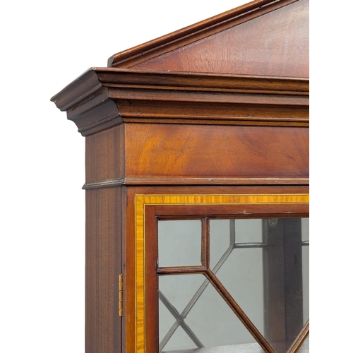 349 - A good quality Sheraton Revival inlaid mahogany bureau bookcase. 90x46x221.5cm. 4