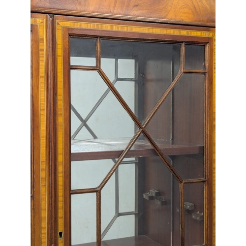 349 - A good quality Sheraton Revival inlaid mahogany bureau bookcase. 90x46x221.5cm. 4