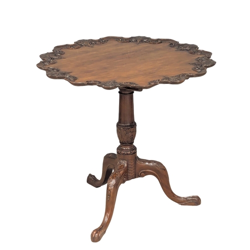 350 - A good quality Late 19th Century Chippendale Revival mahogany tilt top table. 79x73cm. 7