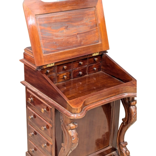 368 - A Victorian style mahogany Davenport desk. 55x54x85cm. 2