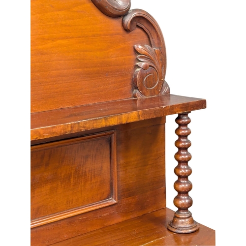 370 - A 19th Century Victorian mahogany chiffonier with bobbin turn supports. Circa 1870. 124x54x178cm. 2