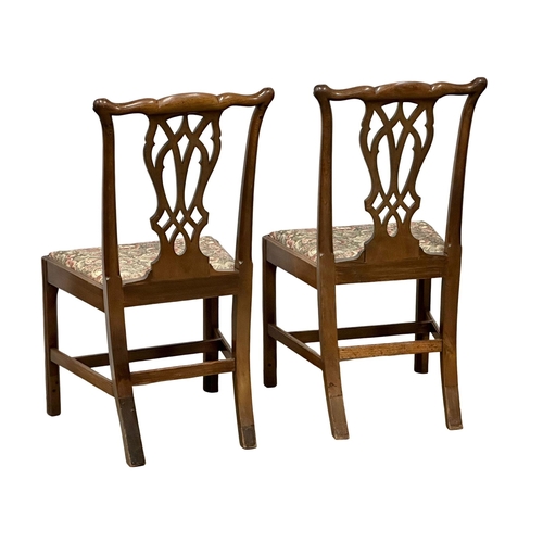 376 - A pair of Late 18th Century George III mahogany chairs in the Chippendale style. Circa 1780.