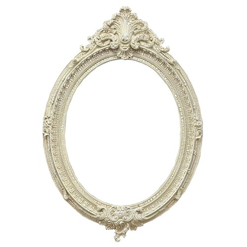 390A - A large French 18th Century style mirror with original cream crackling paint. 104x151cm. 5