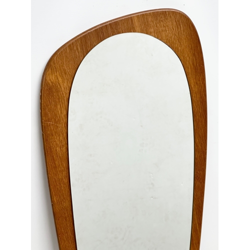 158A - A 1960’s Mid Century teak framed mirror. 34x83cm