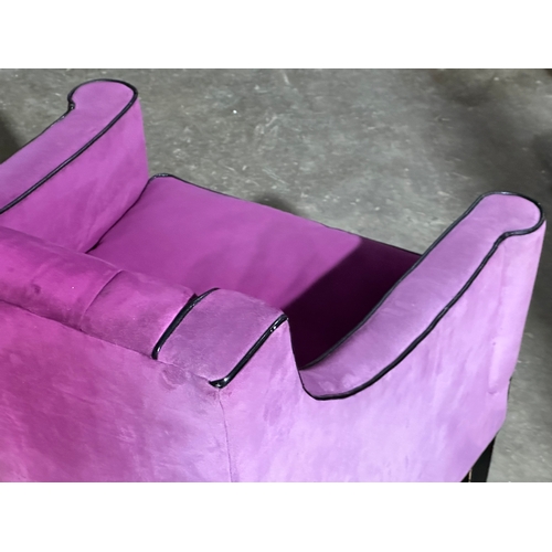 2 - A deep button back armchair. 75x75x89