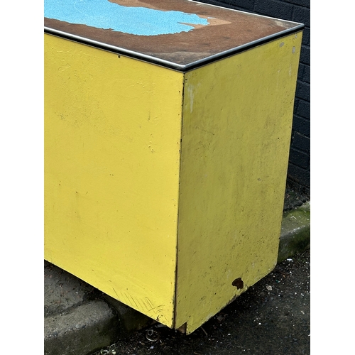 15 - A very large vintage shops counter. With glass front and cupboard doors. 305x61x92cm