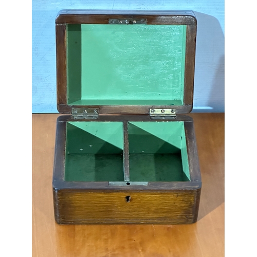 1A - A Victorian tea caddy. 20x15x10.5cm